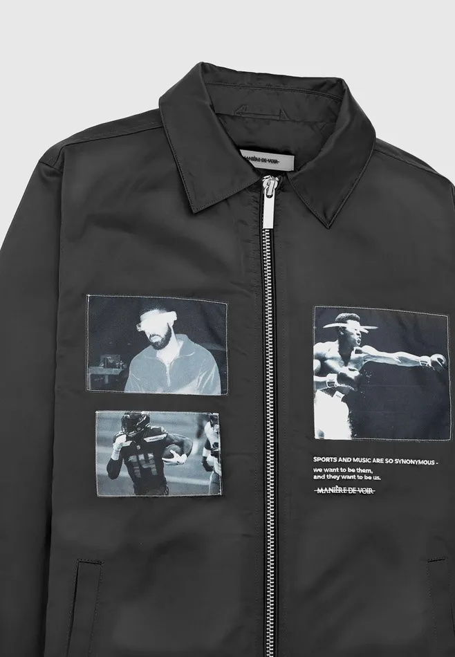Men Manire De Voir Satin Icon Jacket Black