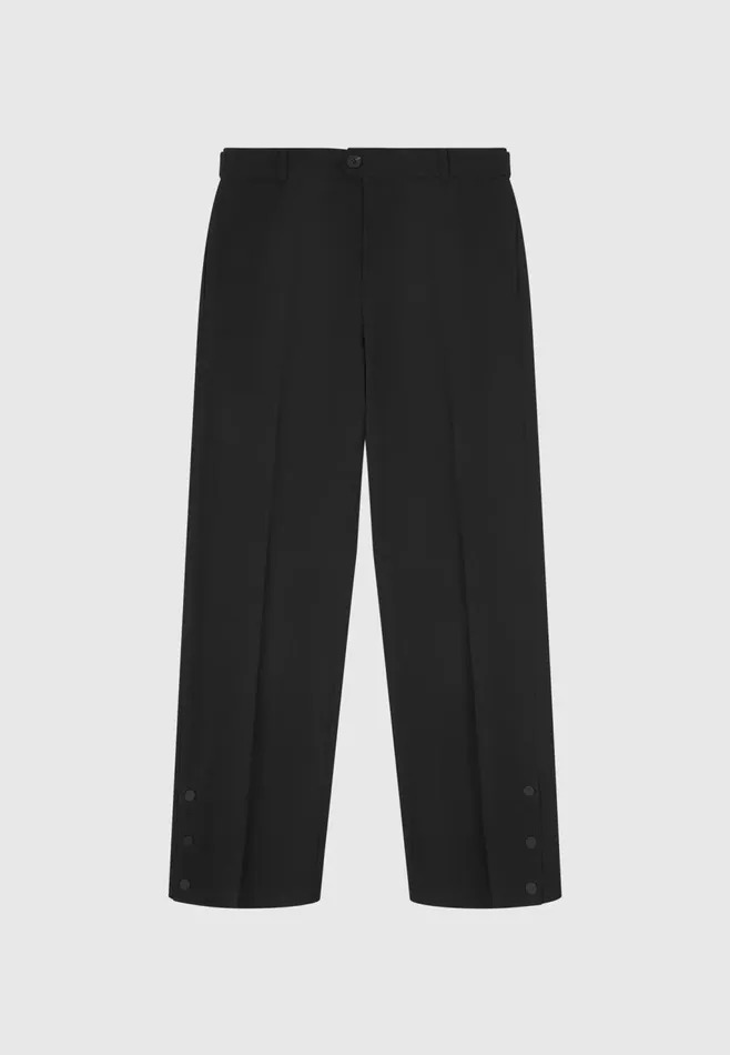Men Manire De Voir Straight Leg Buttoned Cuff Trousers Black