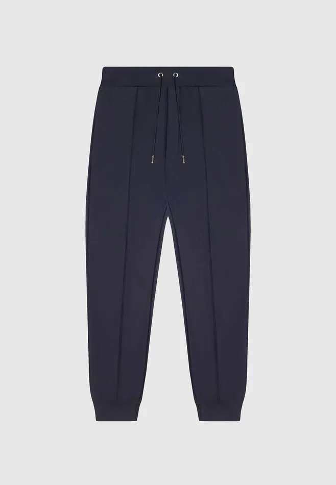 Men Manire De Voir ternel Neoprene Tapered Fit Pintuck Joggers Navy