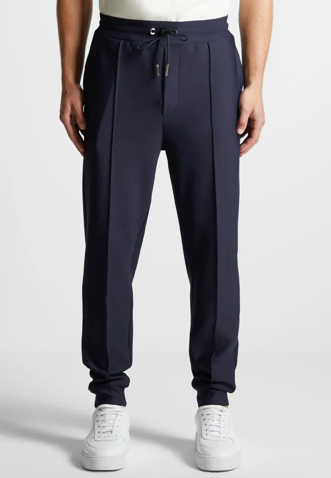 Men Manire De Voir ternel Neoprene Tapered Fit Pintuck Joggers Navy