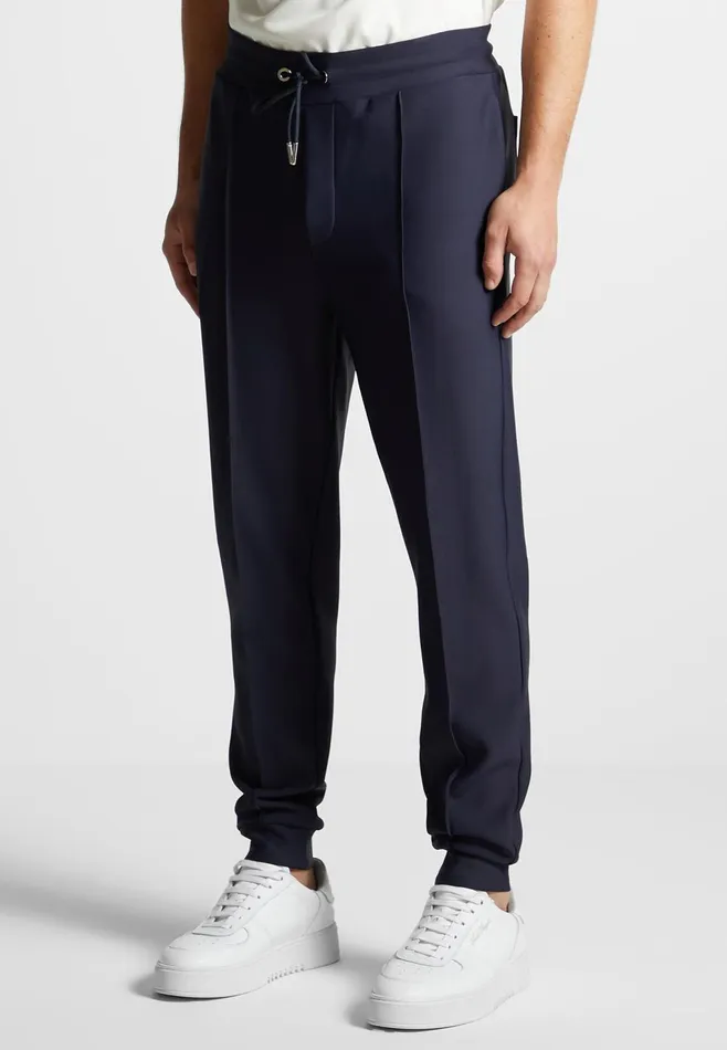 Men Manire De Voir ternel Neoprene Tapered Fit Pintuck Joggers Navy