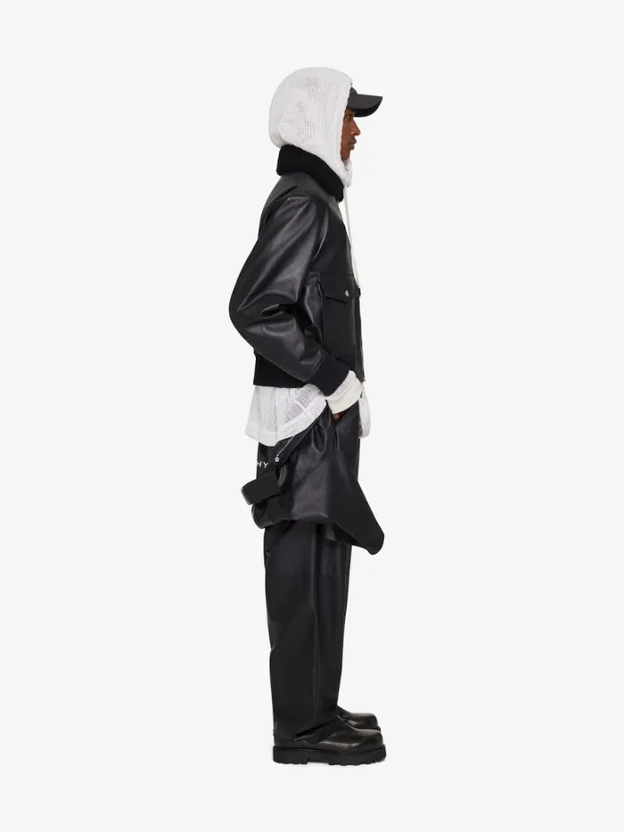Men Outerwear and Blousons Givenchy Aviator Jacket In Leather And Shearling With Pocket Black