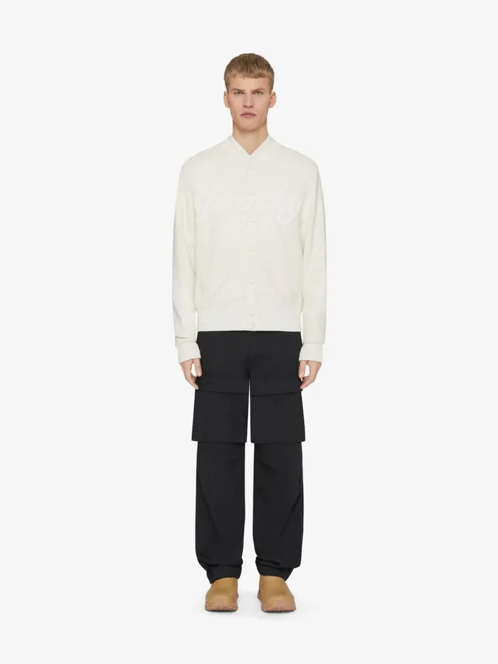 Men Outerwear and Blousons Givenchy GIVENCHY 1952 Varsity Jacket In Knit Ivory