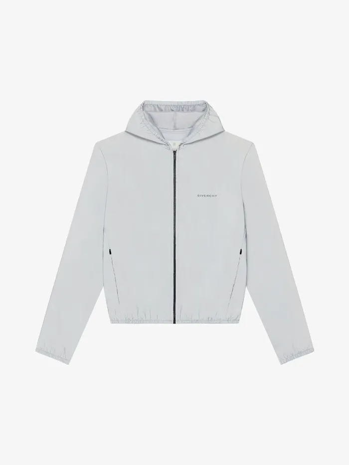 Men Outerwear and Blousons Givenchy Reflective Hooded Windreaker Light Blue