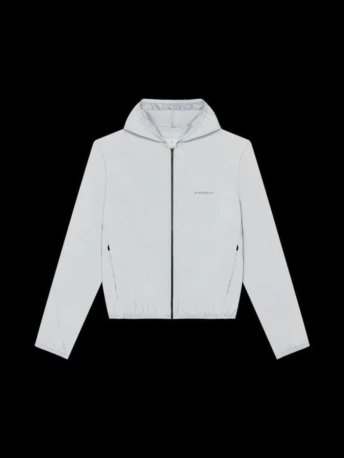 Men Outerwear and Blousons Givenchy Reflective Hooded Windreaker Light Blue