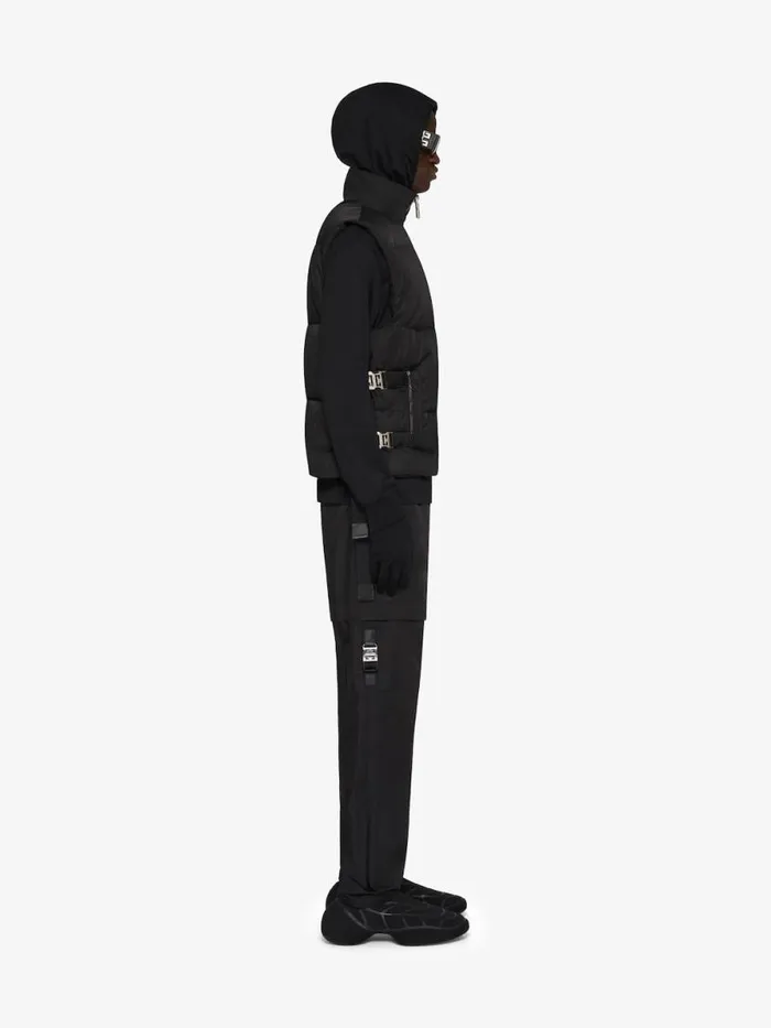 Men Outerwear and Blousons Givenchy Sleeveless Puffer Jacket With Metallic Details Black