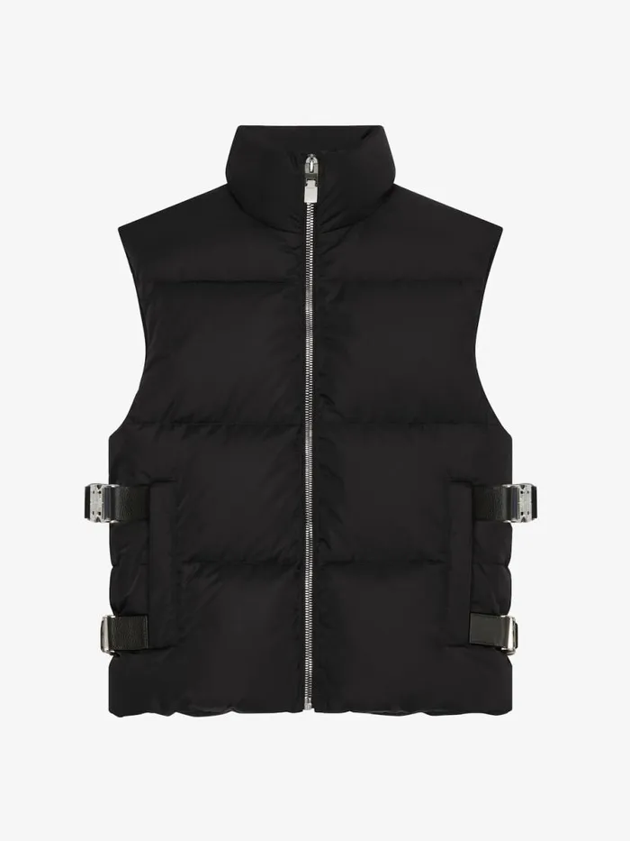 Men Outerwear and Blousons Givenchy Sleeveless Puffer Jacket With Metallic Details Black