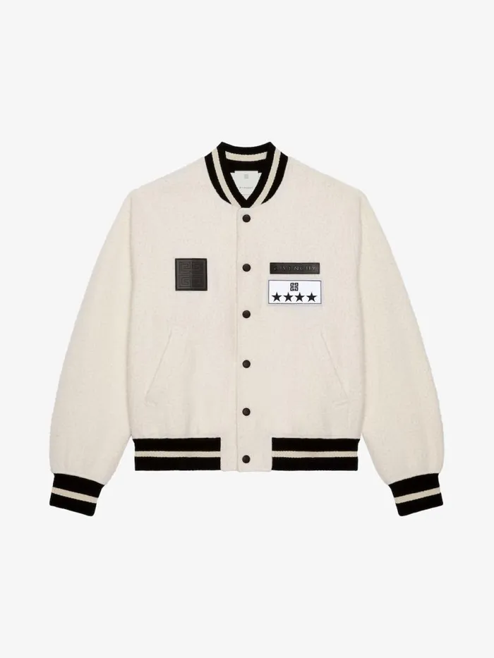 Men Outerwear and Blousons Givenchy Varsity Jacket In Wool White