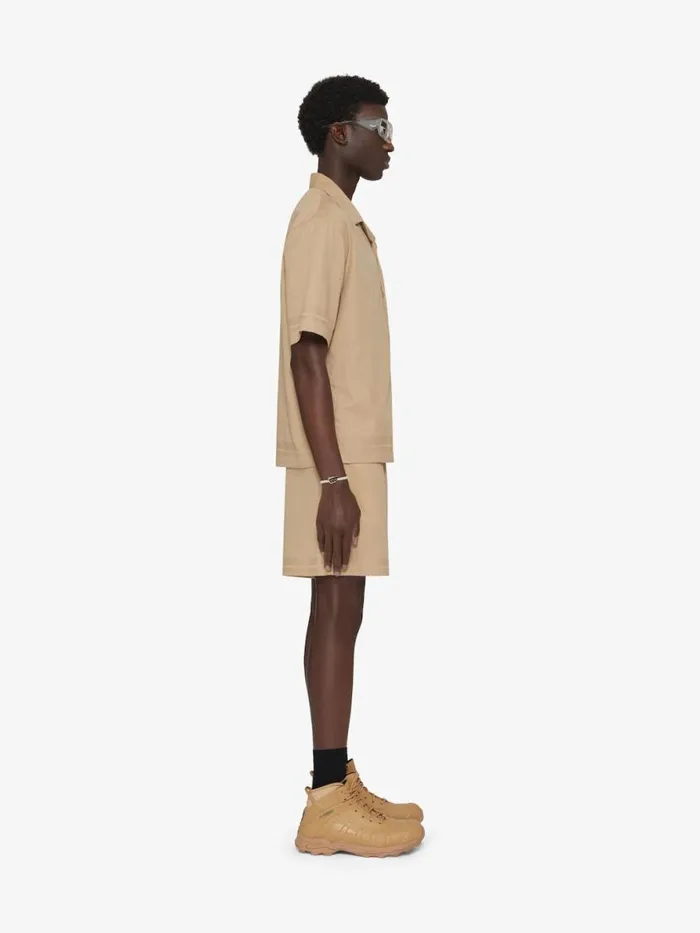 Men Pants and Shorts Givenchy Bermuda Shorts In 4G Cotton Beige