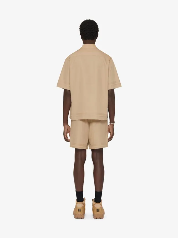 Men Pants and Shorts Givenchy Bermuda Shorts In 4G Cotton Beige