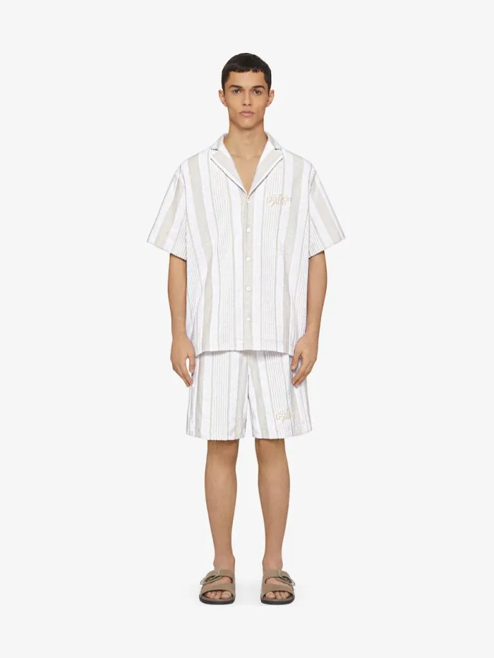Men Pants and Shorts Givenchy Bermuda Shorts In Cotton Towelling With Stripes Whitebeige Men Pants and Shorts Givenchy Bermuda Shorts In Cotton Towelling With Stripes Whitebeige