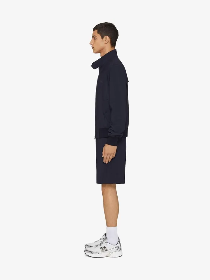 Men Pants and Shorts Givenchy Bermuda Shorts In Wool Poplin Night Blue