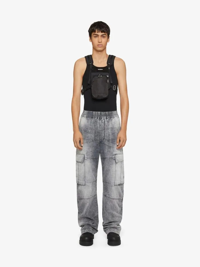 Men Pants and Shorts Givenchy Cargo Pants In Denim Greywhite
