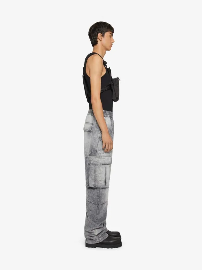 Men Pants and Shorts Givenchy Cargo Pants In Denim Greywhite