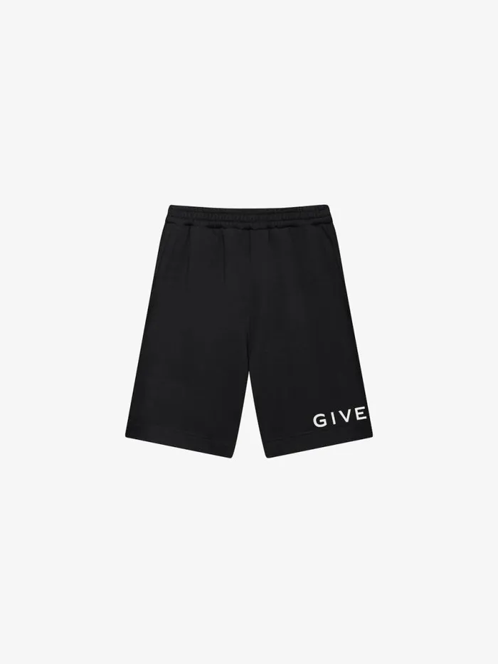 Men Pants and Shorts Givenchy GIVENCHY Archetype Bermuda Shorts In Fleece Black