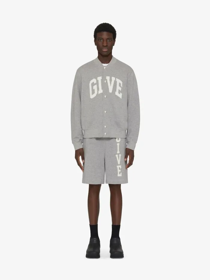 Men Pants and Shorts Givenchy GIVENCHY College Bermuda Shorts In Fleece Light Grey Melange Men Pants and Shorts Givenchy GIVENCHY College Bermuda Shorts In Fleece Light Grey Melange