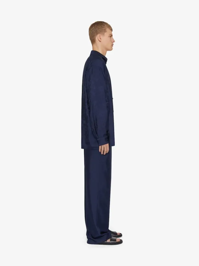 Men Pants and Shorts Givenchy Pants In Silk Floral Jacquard Navy