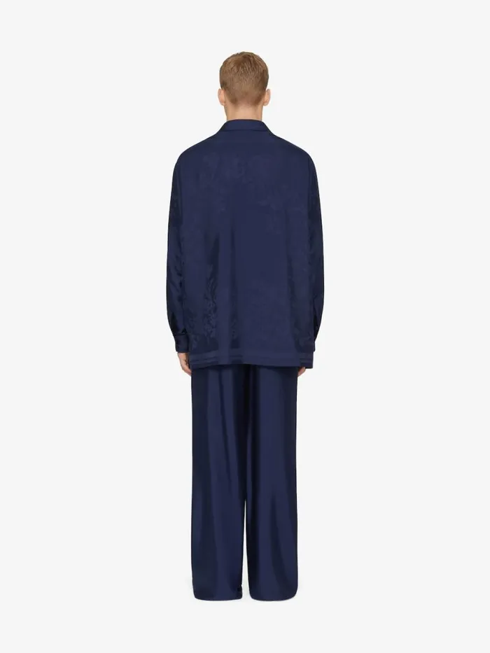 Men Pants and Shorts Givenchy Pants In Silk Floral Jacquard Navy