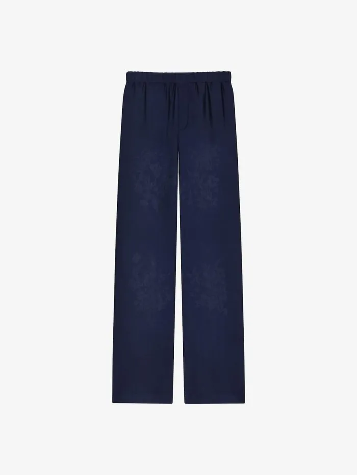 Men Pants and Shorts Givenchy Pants In Silk Floral Jacquard Navy