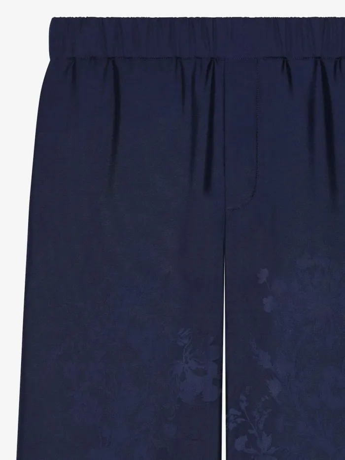 Men Pants and Shorts Givenchy Pants In Silk Floral Jacquard Navy