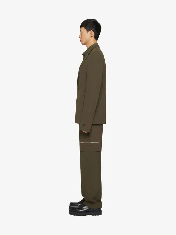Men Pants and Shorts Givenchy Tailored Pants In Wool With Pocket Details Khaki