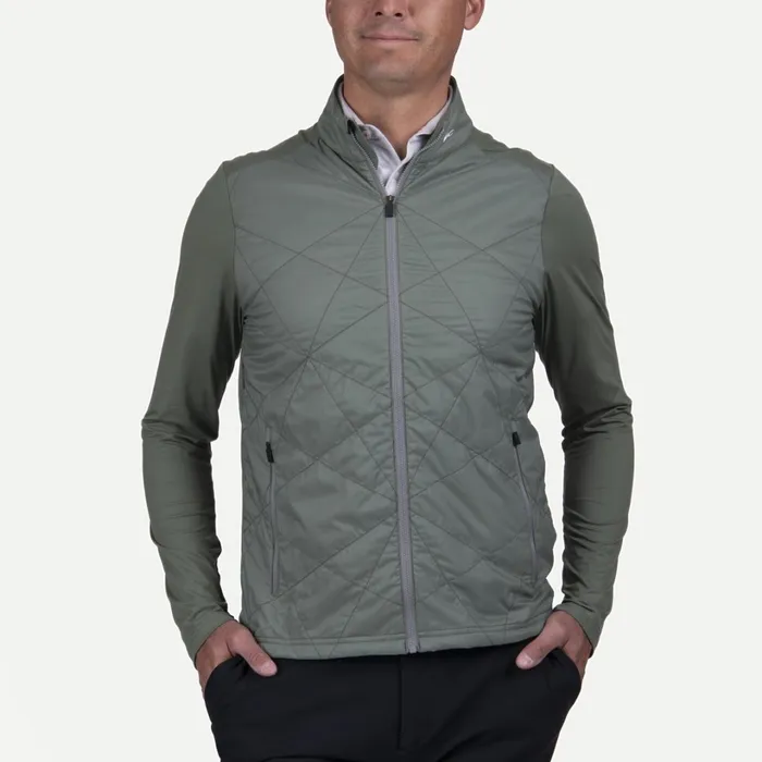 Men Retention Jacket 8211 Insulated and Quilted Golf Jacket Green Smoke KJUS Jackets and Vests Men Retention Jacket 8211 Insulated and Quilted Golf Jacket Green Smoke KJUS Jackets and Vests