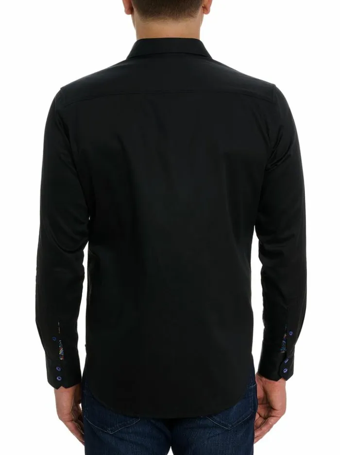 Men Robert Graham Button Down Shirts Aurora Long Sleeve Button Down Shirt Black