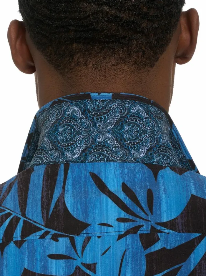 Men Robert Graham Button Down Shirts Drift Away Short Sleeve Button Down Shirt Multi