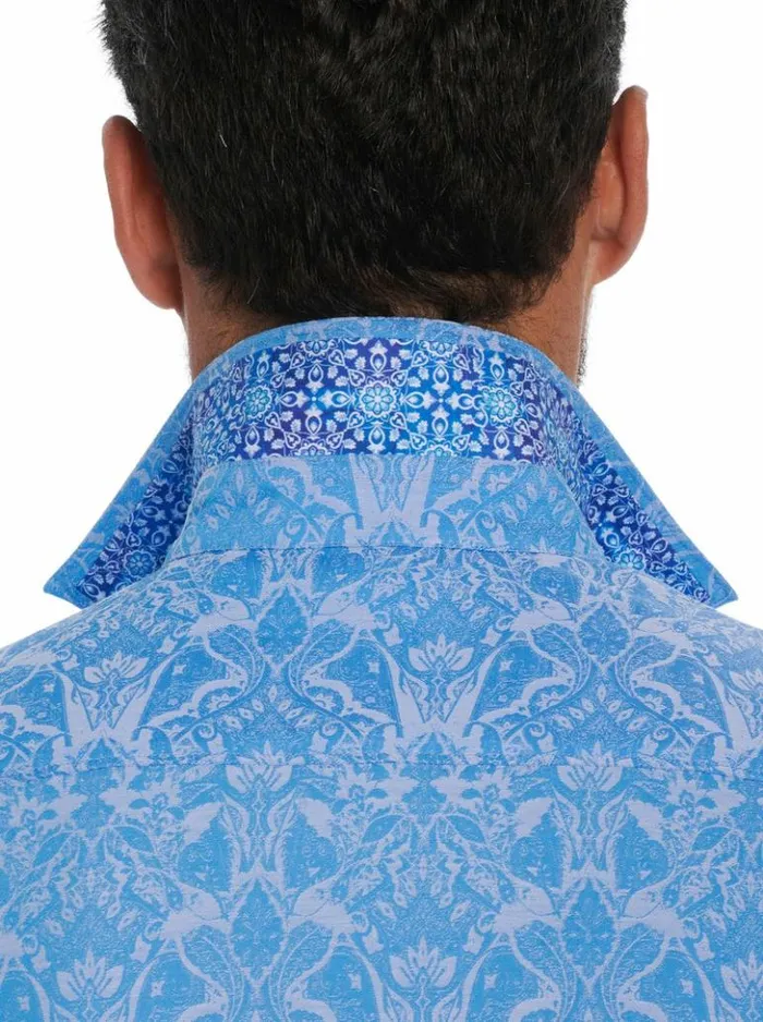 Men Robert Graham Button Down Shirts Highland Short Sleeve Button Down Shirt Classic