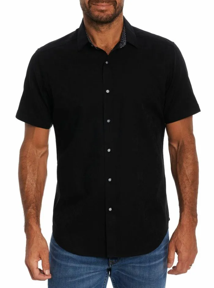 Men Robert Graham Button Down Shirts Highland Short Sleeve Button Down Shirt Classic