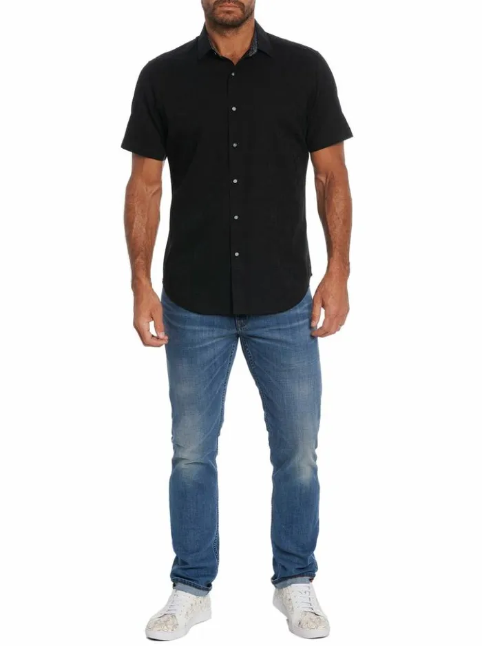 Men Robert Graham Button Down Shirts Highland Short Sleeve Button Down Shirt Classic
