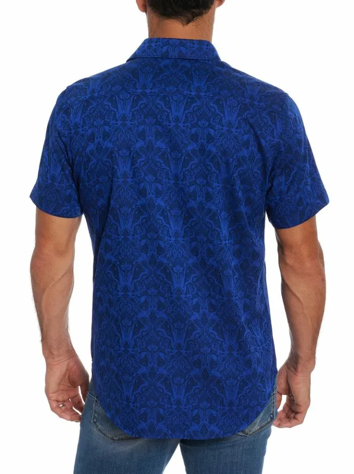 Men Robert Graham Button Down Shirts Highland Short Sleeve Button Down Shirt Classic