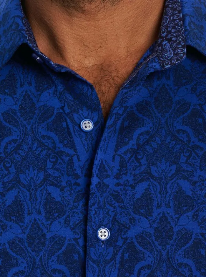 Men Robert Graham Button Down Shirts Highland Short Sleeve Button Down Shirt Classic