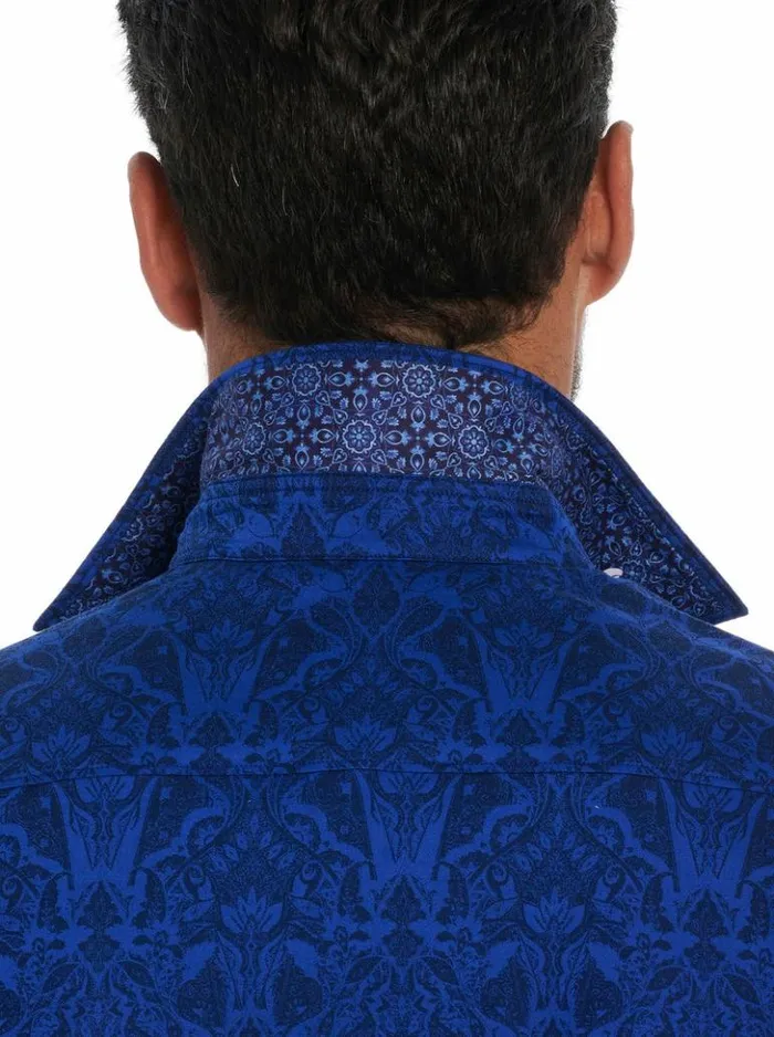Men Robert Graham Button Down Shirts Highland Short Sleeve Button Down Shirt Classic