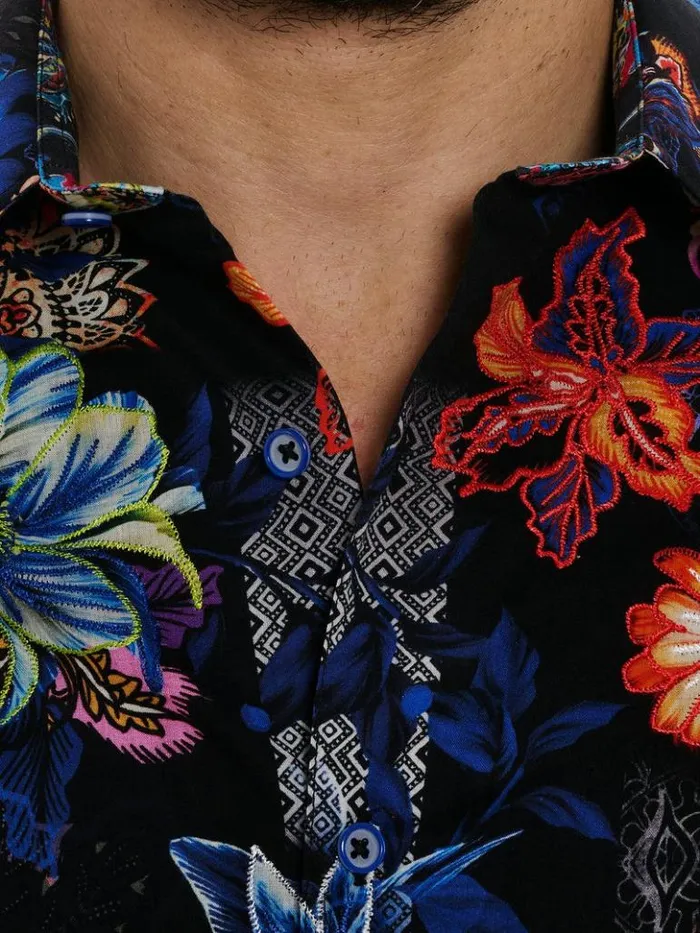 Men Robert Graham Button Down Shirts Katazome Long Sleeve Button Down Shirt Multi