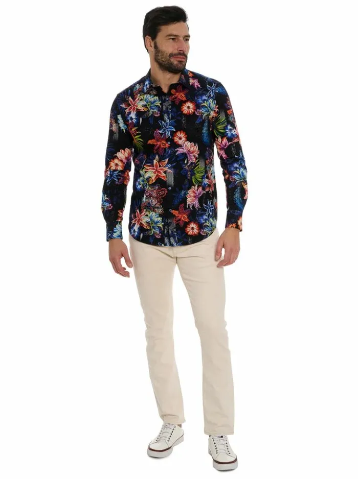 Men Robert Graham Button Down Shirts Katazome Long Sleeve Button Down Shirt Multi