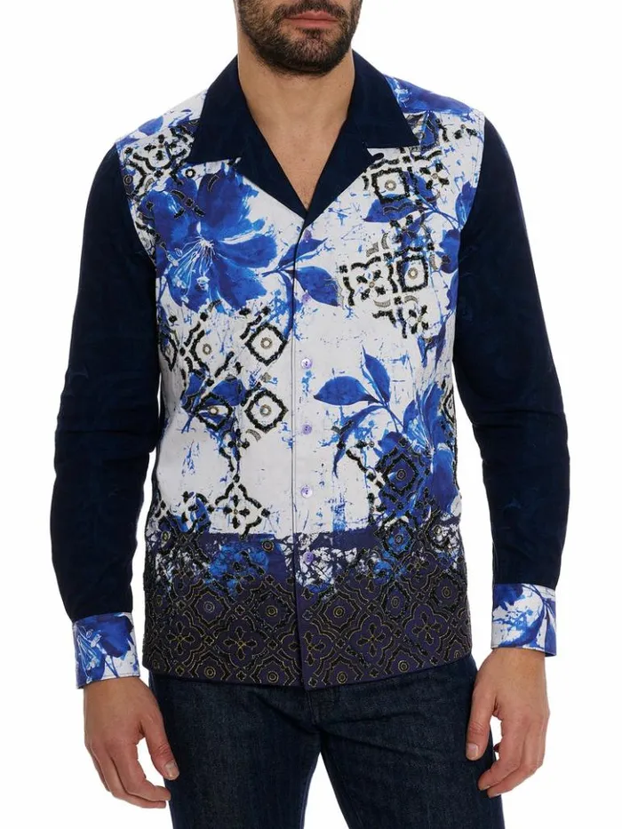 Men Robert Graham Button Down Shirts Limited Edition Blue Murro Long Sleeve Button Down Shirt Blue Men Robert Graham Button Down Shirts Limited Edition Blue Murro Long Sleeve Button Down Shirt Blue