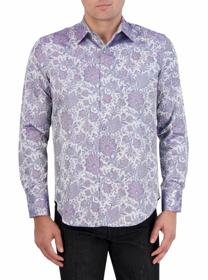 Men Robert Graham Button Down Shirts Limited Edition Portiere Long Sleeve Button Down Shirt Classic
