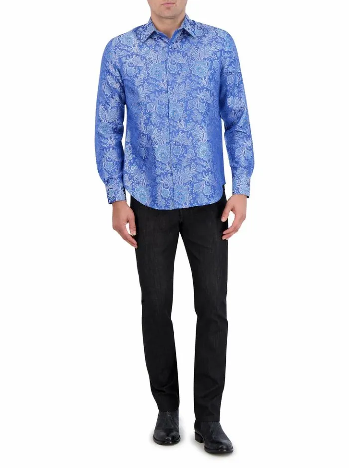 Men Robert Graham Button Down Shirts Limited Edition Portiere Long Sleeve Button Down Shirt Classic