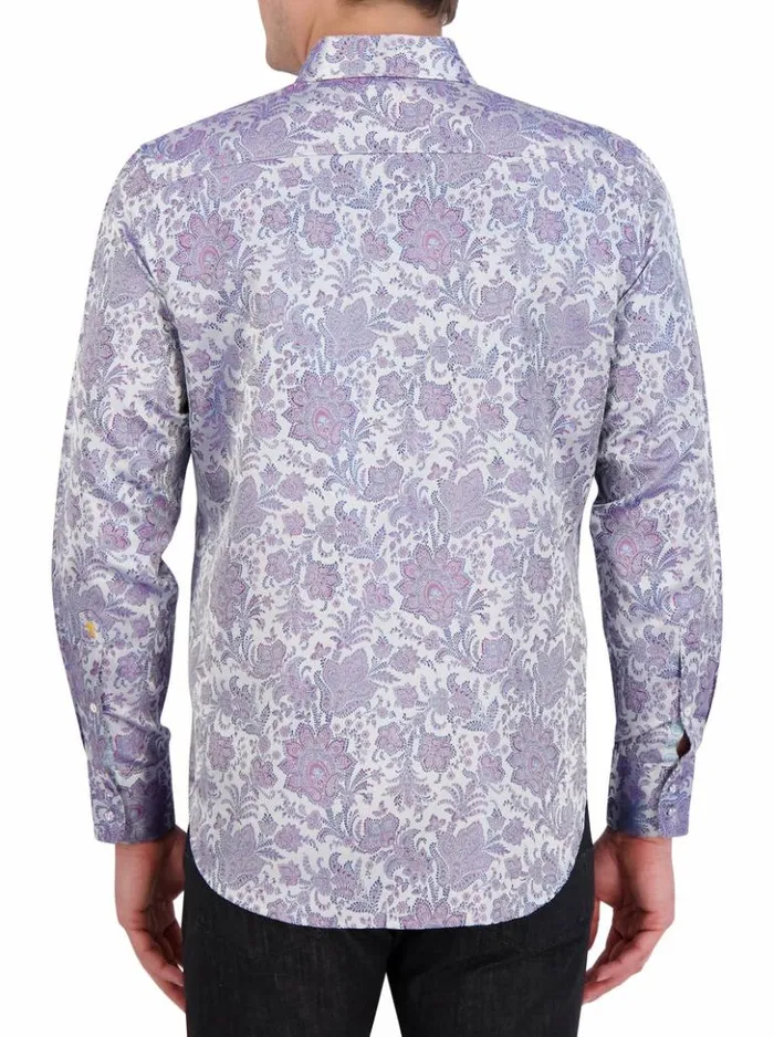 Men Robert Graham Button Down Shirts Limited Edition Portiere Long Sleeve Button Down Shirt Classic