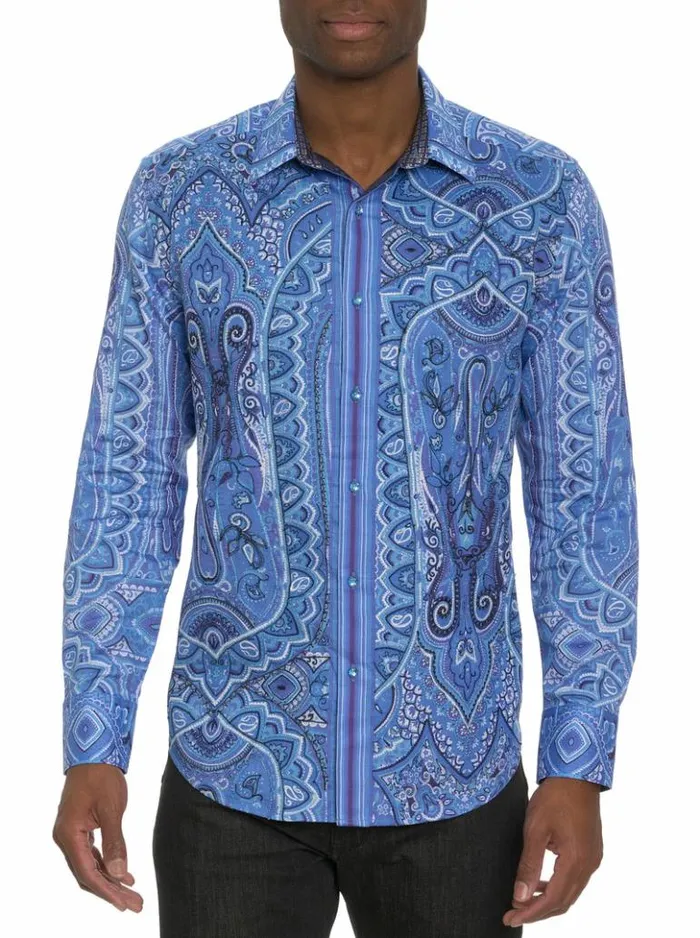 Men Robert Graham Button Down Shirts Limited Edition Singing The Blues Long Sleeve Button Down Shirt Blue Men Robert Graham Button Down Shirts Limited Edition Singing The Blues Long Sleeve Button Down Shirt Blue