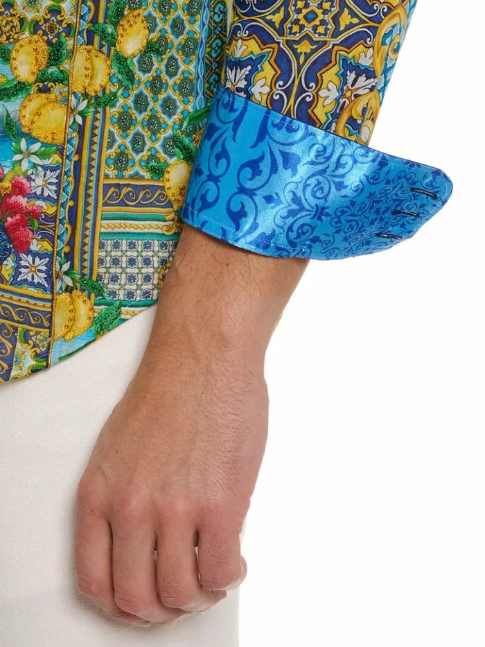 Men Robert Graham Button Down Shirts Limited Edition Toast The Coast Long Sleeve Button Down Shirt Multi