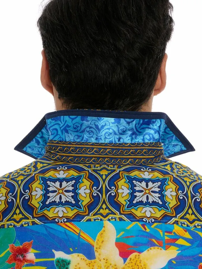 Men Robert Graham Button Down Shirts Limited Edition Toast The Coast Long Sleeve Button Down Shirt Multi