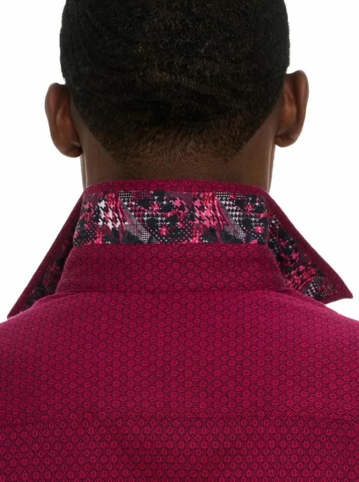 Men Robert Graham Button Down Shirts Metro Long Sleeve Button Down Shirt Raspberry