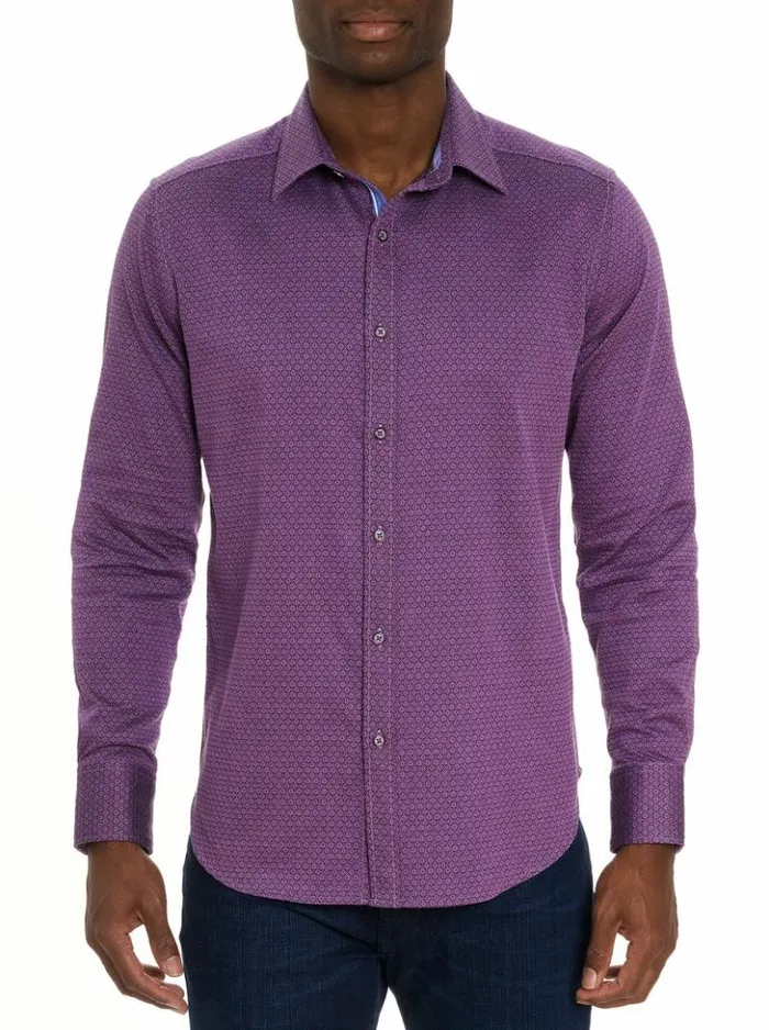 Men Robert Graham Button Down Shirts Metro Long Sleeve Button Down Shirt Raspberry