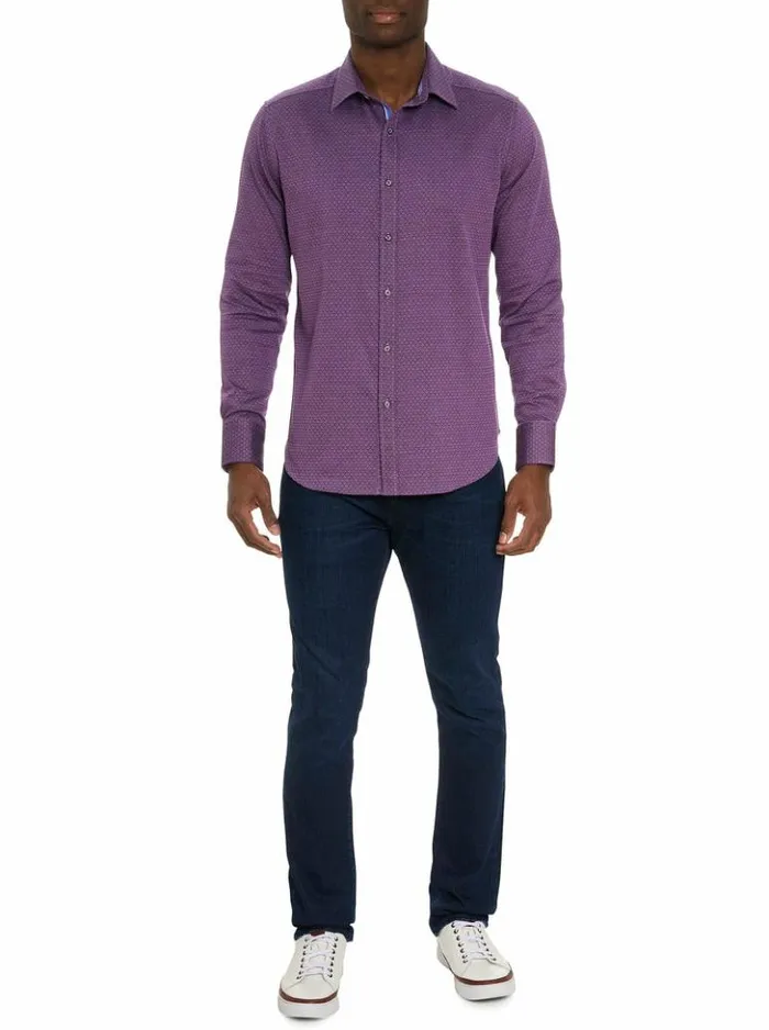 Men Robert Graham Button Down Shirts Metro Long Sleeve Button Down Shirt Raspberry