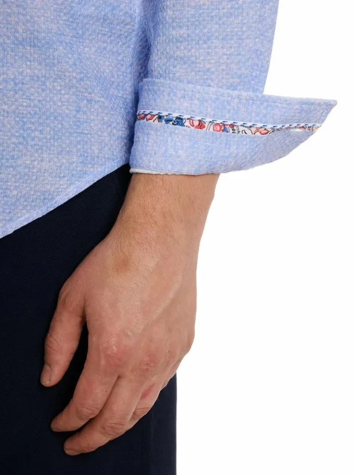 Men Robert Graham Button Down Shirts Reid Long Sleeve Button Down Shirt Lightblue
