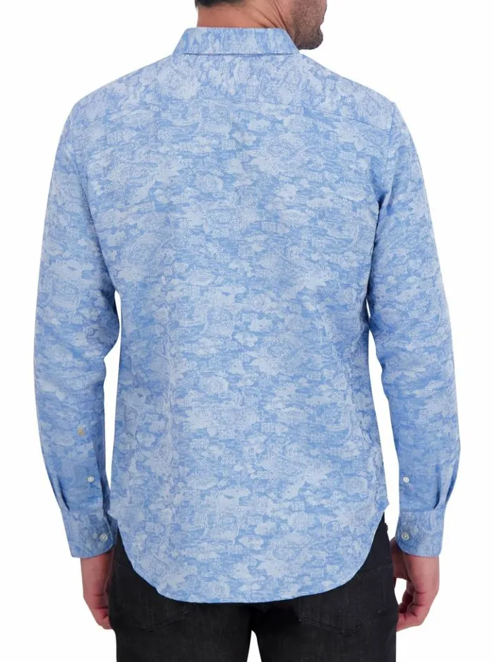 Men Robert Graham Button Down Shirts Sarkis Long Sleeve Button Down Shirt Blue