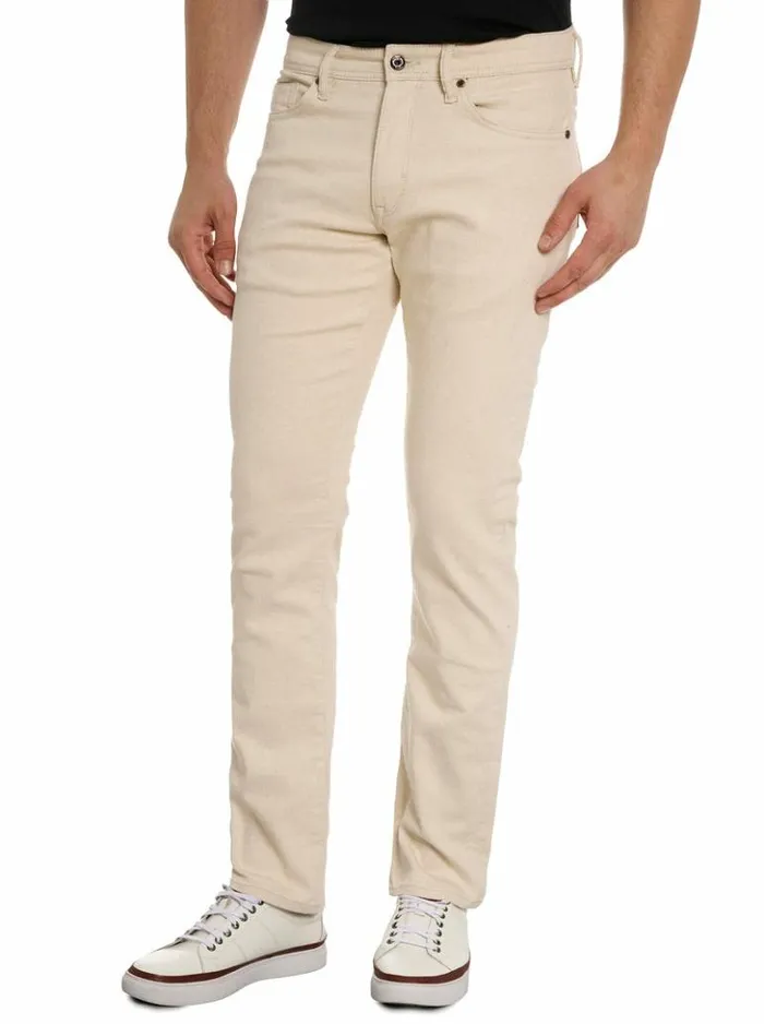 Men Robert Graham Jeans and Pants Elliott Denim Pant Oatmeal