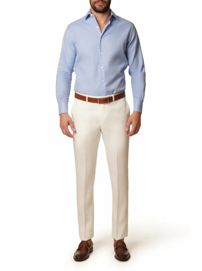 Men Robert Graham Jeans and Pants Linen Dress Pant White